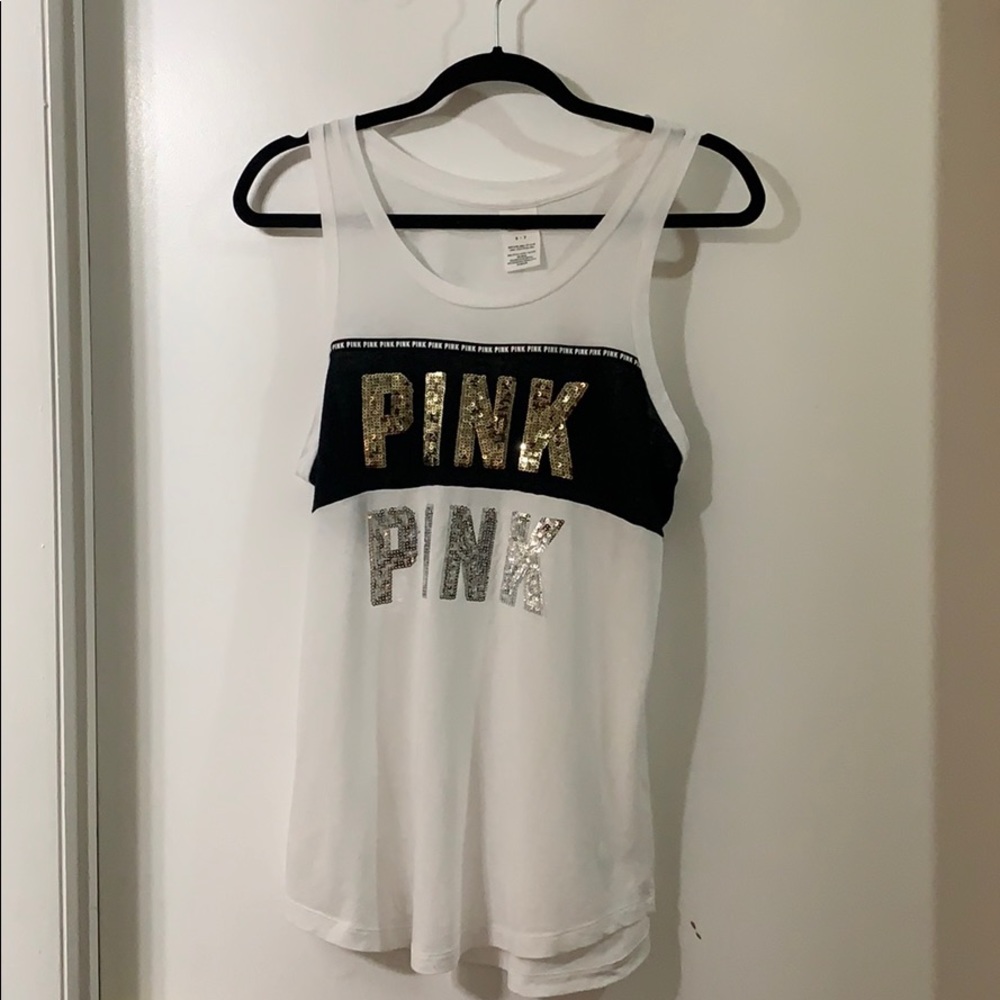 PINK Sequins Tank Top